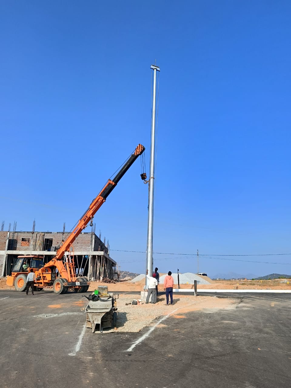 1st-16mtr highmast erection
